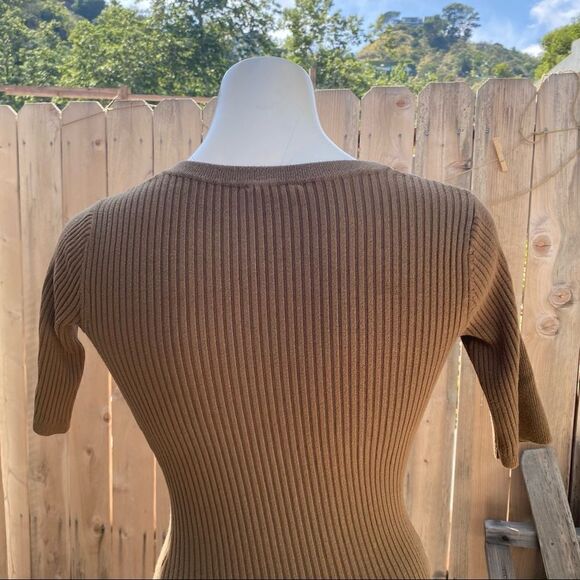 GUESS Seneca Snap Front Ribbed sweater Dress Olive Green size XS - Picture 6 of 13